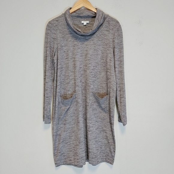 J. Jill Pure Jill Purple Gray Cowl Neck Tunic Dress Sz S Casual Comfy Weekend - Picture 1 of 9